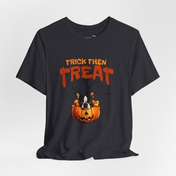 Cute Halloween Tshirt For Boston Terrier Owner Fall Time Tee - Picture 1 of 4